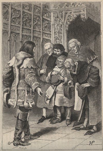 Lord Patrice Charteris and the Bourgeois of Perth - 1800-talsillustration till den historiska romanen "The Pretty Girl of Perth or Valentine