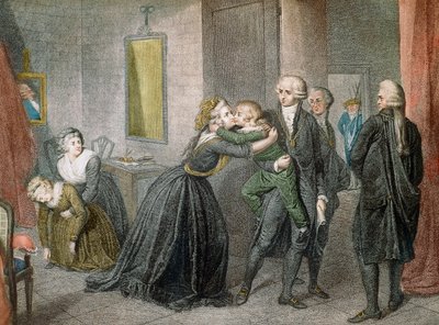 Ludvig XVII separerades från sin mor Marie Antoinette den 3 juli av Unknown artist