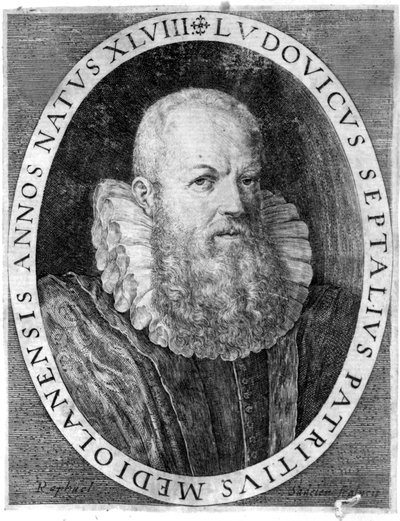 Ludovico Settala (1552 - 1633), italiensk läkare i Pavia. av Unknown artist