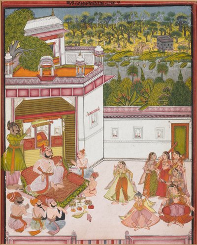Maharaja från Kotah lyssnar på musik och tittar på dansare av Unknown artist