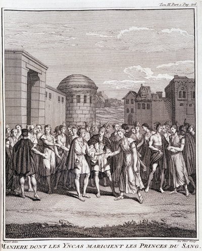 Maine vars inkar gifte sig med blodets furstar - i ""Historisk resa i Sydamerika gjort på order av kungen av Spanien"" av Don Georges Juan & Don Antoine de Ulloa, T.II, ed. Jombert, King