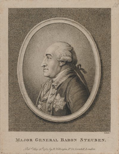 Generalmajor Baron Steuben (etsning) av Unknown artist