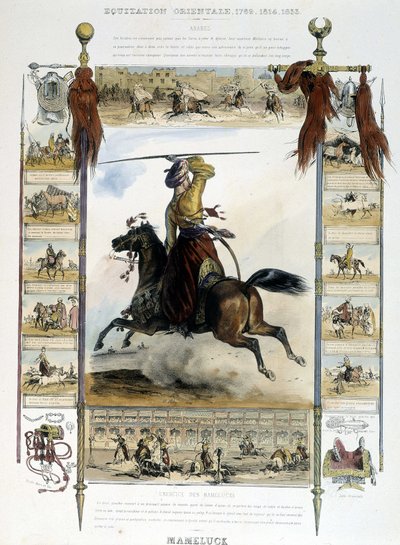Mameluck (Eastern Horse Riding) - i "" Pittoresk historia om forntida och modern ridning"" av Charles Aubry av Unknown artist