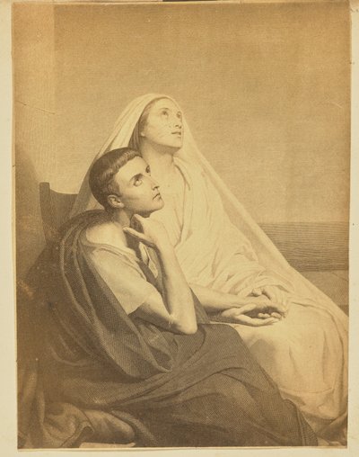 [Man och kvinna blickar uppåt] av Unknown artist