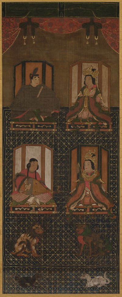 Mandala av de fyra gudarna på berget Kōya av Unknown artist