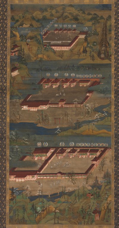 Mandala av de tre helgedomarna i Kumano av Unknown artist