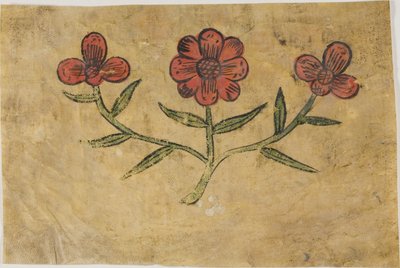 Manuskript Skärande med blommor av Unknown artist