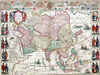 Karta över Asien från Bleau Atlas av Unknown artist