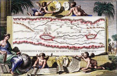 Karta över Palestina - i "Palestina" av Hadrian Relandi av Unknown artist