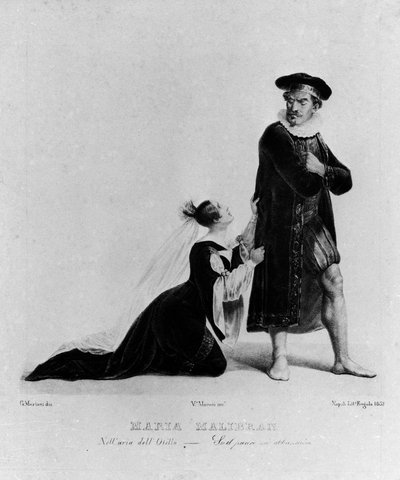 Maria Garcia kallade Malibran (1808-1836) sångaren och "Otello" av Giuseppe Verdi: "" Fader om du överger mig ... "" av Unknown artist