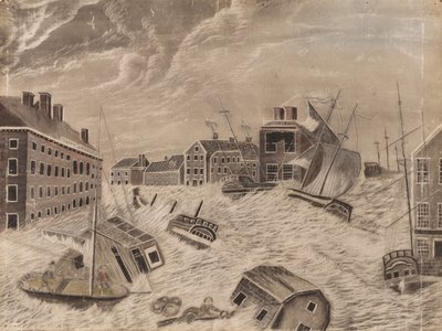Market Square, Providence, Rhode Island, under den stora septemberkulningen av Unknown artist