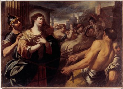 Martyrdom of Saint Lucy (olja på duk av Unknown artist