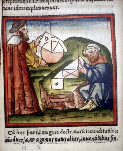 Matematiker. 1400-talsmanuskript. av Unknown artist