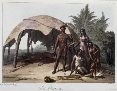 Måltider på charruas, indianer i Paraguay. I "" Den gamla och moderna kostymen"" 1818-1820, av Ferrario. av Unknown artist