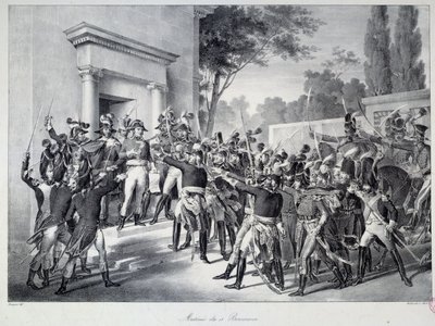 Möte för generaler och officerare i Napoleon Bonaparte (1769-1821) runt klockan 7 på morgonen den 18 brumaire The Coup d