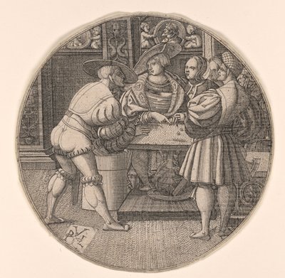Män spelar tärningsspel av Unknown artist