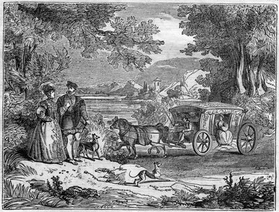 Milanesiska dräkter och vagn på 1600-talet. av Unknown artist