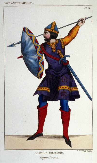Militärdräkt av en anglokrigare - Saxon av Unknown artist