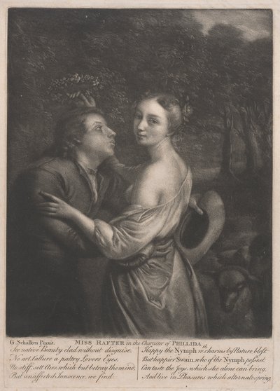 Miss Rafter (1711-1785) i Phillidas karaktär av Unknown artist