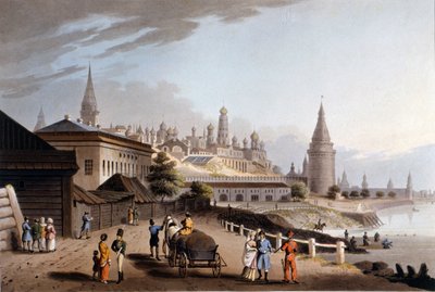 Moskva, Kreml. 1800-talsillustration. av Unknown artist