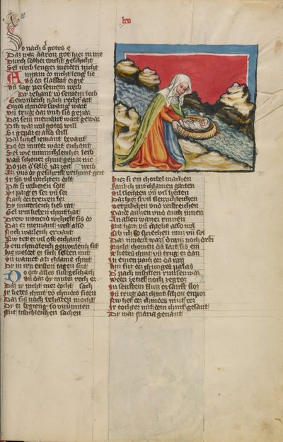 Moses placeras i floden av Unknown artist