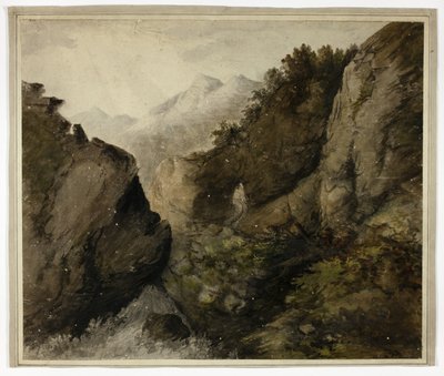 Bergslandskap av Unknown artist