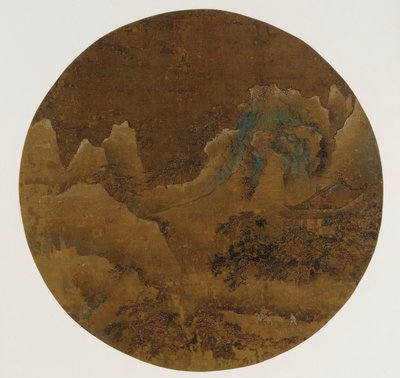Bergslandskap: klippor, tempel och tallar av Unknown artist