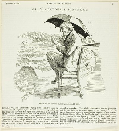 Herr Gladstones födelsedag, från Pall Mall Budget av Unknown artist