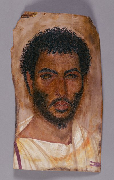 Mumieporträtt av en skäggig man av Unknown artist