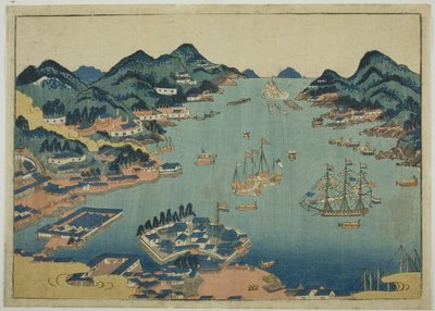 Nagasakis hamn av Unknown artist