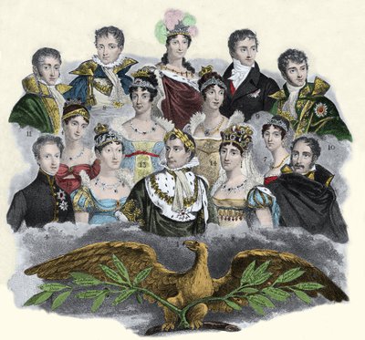 Napoleon Bonaparte och hans familj av Unknown artist