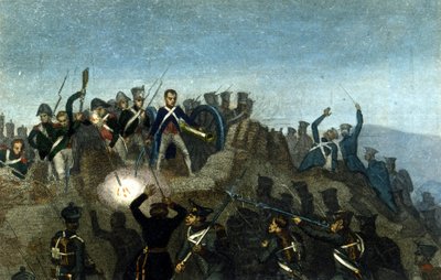 Napoleon I i slaget vid Montmartre den 30 mars av Unknown artist