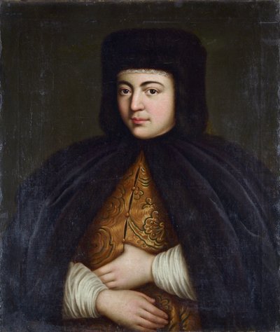 Natalia Kirillovna Narychkina - Porträtt av tsarinen Natalia Naryshkina (1651-1694), Anonym. Olja på duk, andra hälften av 1700-talet, Statens museum för arkitektur, historia och konst, Vladimir av Unknown artist