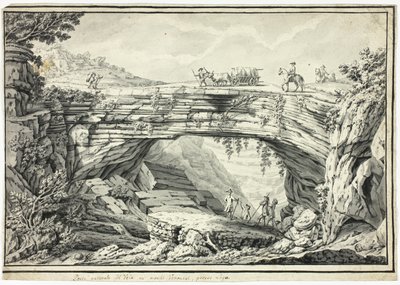 Den naturliga bron Veia i Veronas bergstrakter, nära Lugo av Unknown artist