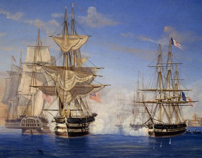 Sjöstrid mellan fransmän och britter av Unknown artist