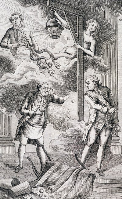 Necker dömd av lyktans nämnd - i ”” Tillägg till Mr. Neckers privatliv och ministerium, generaldirektör för finans”” av en medborgare, red. Pellet, Genève av Unknown artist