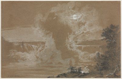 Niagarafallen av Moonlight av Unknown artist