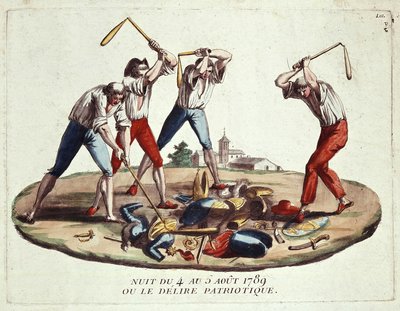 Natten den 4-5 augusti 1789, eller patriotisk delirium, sent 1700-tal av Unknown artist