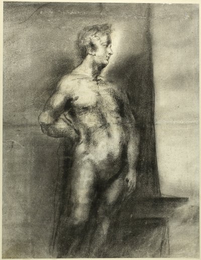 Naken manlig figur av Unknown artist