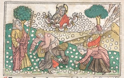 Nüremberg Bibeln: Manna faller från himlen av Unknown artist