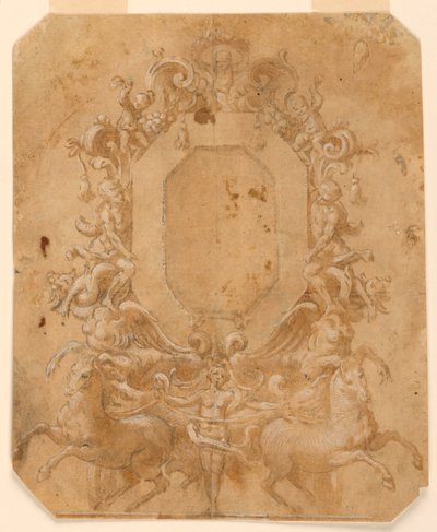 Octagonal paneldekoration av Unknown artist