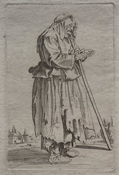 Gammal tiggarkvinna av Unknown artist