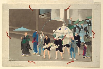 En av sexton scener av en mans död och begravning av Unknown artist