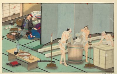En av sexton scener av en mans död och begravning av Unknown artist