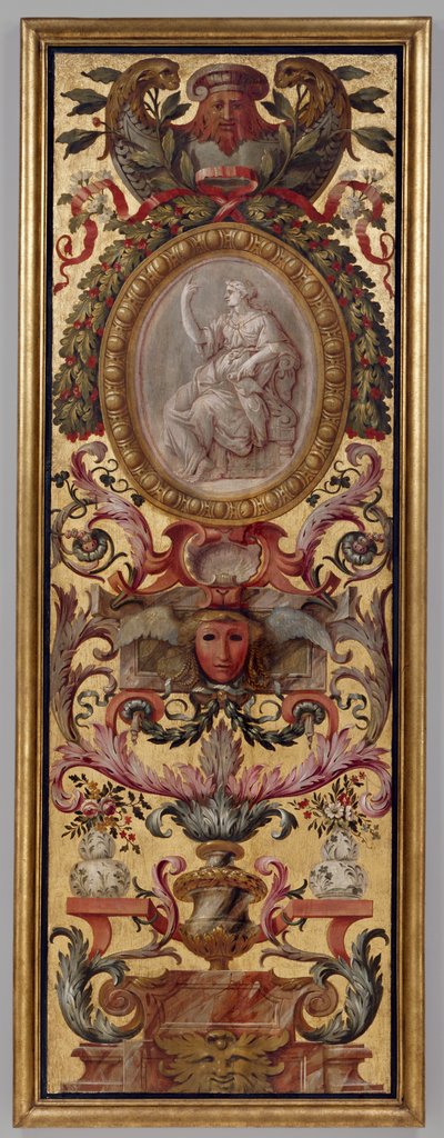 En målad panel av Unknown artist