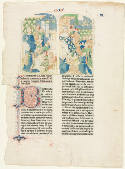 Öppningssidan av bok IX av Valerius Maximus