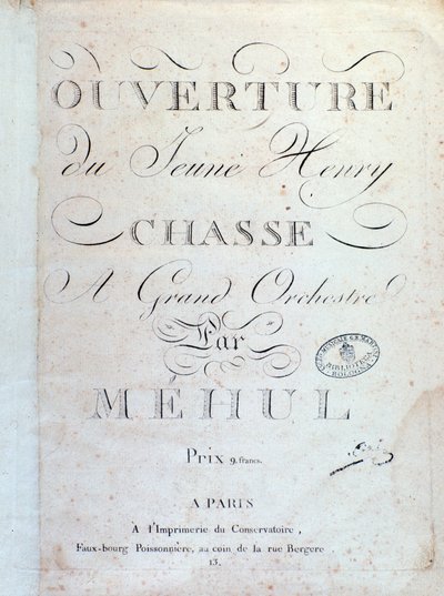 Inledande sida, Jakten på operan Den unge Henri av Mehul (1797) av Unknown artist