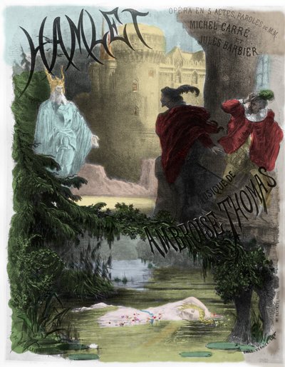 Opera: Poster of Hamlet (på en musik av Ambroise Thomas, text av Michel Carre och Jules Barbier) av Unknown artist