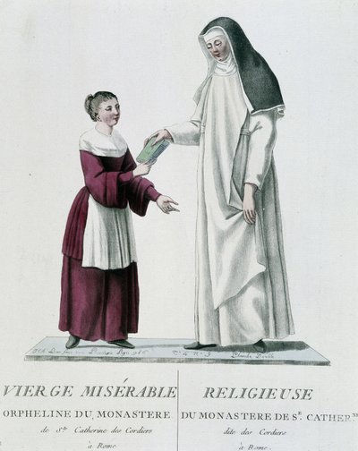 Föräldralös och religiös eländig jungfru från klostret St. Catherine des Cordiers i Rom av Unknown artist