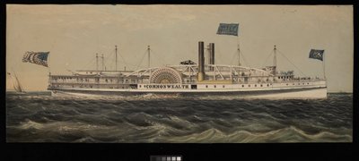 Hjulångaren Commonwealth. Great Eastern Line till Boston via Norwich  Worcester av Unknown artist